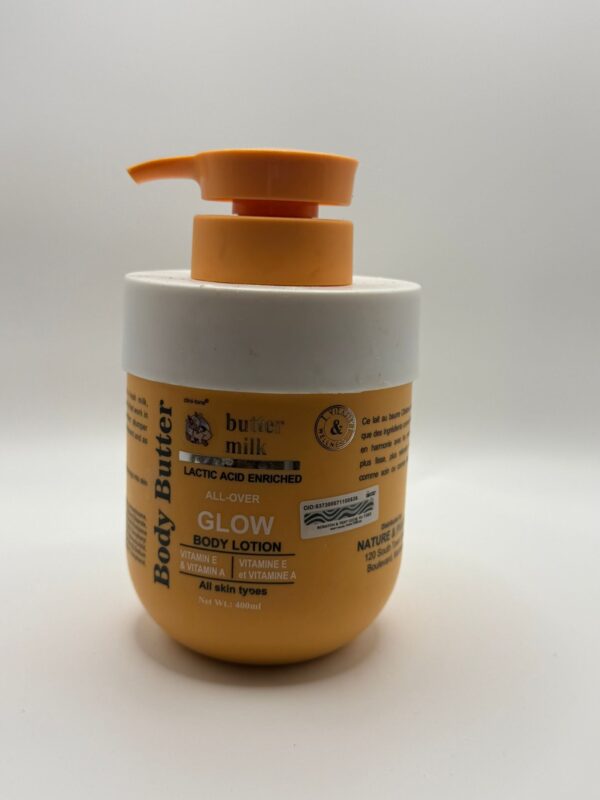 Body Butter Radiant Vitamin E and A Glow Body Lotion Plus Lactic Acid, Orange And Arbutin Body Butter Radiant Vitamin E and A Glow Body Lotion Plus Lactic Acid, Orange And Arbutin