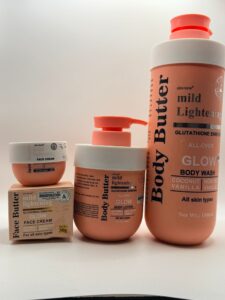 Clini Tone Body Butter Radiant Coconut Vanilla and A Glow Body Lotion Plus Glutathione